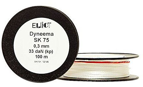 Elliot 1012160 Dyneema-Drachenschnur, 95 daN 100 m 8-Fach geflochten, 0,8 mm