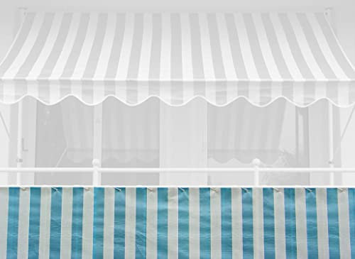 Angerer Brise-Vue pour Balcon Design Bleu-Blanc Hauteur 75 cm, 8 mètres