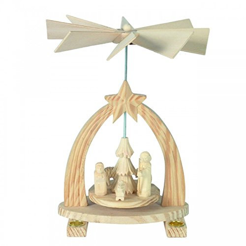 Weihnachts-Pyramide Krippe, H: 23 cm, handgearbeitet im Kunsthandwerks-Stil