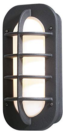 Konstsmide Loke 513-752 Wandleuchte / B: 19cm T: 10cm H: 36cm / 1x60W / IP23 / lackiertes Aluminium / schwarz