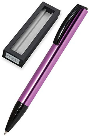 ONLINE Drehkugelschreiber Vision Magic mit internat. Großraummine Strichstärke M (mittel), Schreibfarbe schwarz, aus Aluminium im Metallic-Look, in hochwertiger Geschenkbox | Farbe: Pink