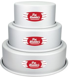 Cake Pan Set of 3, Round 3 Inches (6, 8, 10) by Fat Daddio's by Fat Daddios