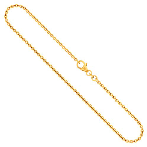 EDELIND 585 Gold Kette Herren Damen Halskette Gelbgold 2mm Länge 60cm Ankerkette Rund Echtgold Goldkette mit Schmuck Geschenk Box Made in Germany
