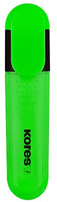 Kores - Bright Liner Plus: Evidenziatori Verde Fluorescente, Punta a Scalpello e Inchiostro a Base d'Acqua, Forma Ergonomica, Adatti per la Scuola e l'Ufficio, Set da 10