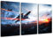Dark Battlefield 3-Teilig auf Leinwand, Gesamtformat: 120x80 cm fertig gerahmte Kunstdruckbilder als Wandbild - Billiger als Ölbild oder Gemälde - KEIN Poster oder Plakat