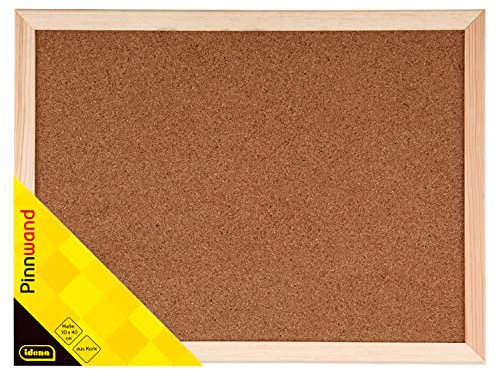 Idena 568021 - Pinnwand, mit Holzrahmen, inklusive 2 Schrauben und 5 Pinnwandnadeln, 30 x 40 cm, 568021