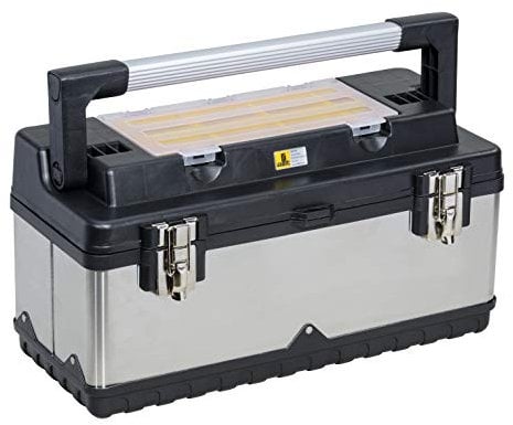 Allit Profi-Werkzeugkoffer, Edelstahl, silber/schwarz, 476410, McPlus Pro >M< 20, Werkzeugkasten leer, Werkzeugkiste
