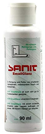 SANIT Emaille-Glanz - 90ml - Dosierreinigungs- und Polierpaste für Emaille-Duschen und Badewannen
