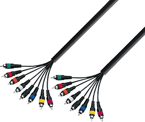 Adam Hall 3 Star Serie Multicore-Audiokabel 8 x Cinchstecker auf 8 x Cinchstecker, 3 m