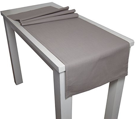 beties Farbenspiel Tischläufer ca. 40x150 cm - in interessanter Größen- und Farbauswahl - 100% Baumwolle für eine fröhlich Stimmung in Unifarben (Platin)