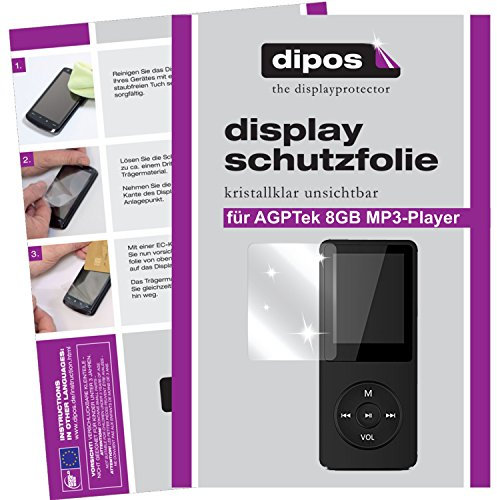 dipos I 2x Screen Protector compatible with AGPTek 8GB MP3-Player Protection Films clear