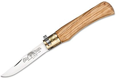Antonini Old Bear S Olive Beige, Klingenlänge: 7 cm, 01OB011 Taschenmesser, Olivenholz, One Size