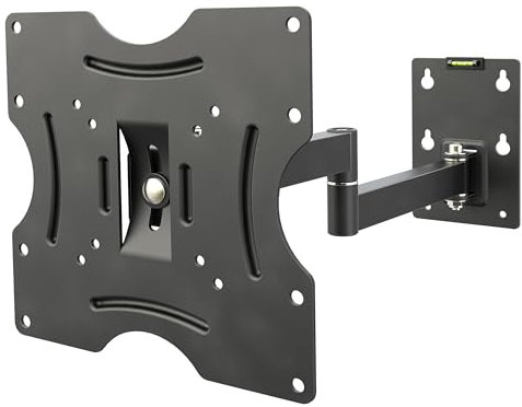 RICOO Soporte TV Pared Giratorio Inclinable Televisión 13-32 (33-81cm) R02-22 Brazo Universal Televisor LED/LCD/Curvo VESA 75x75-200x200 Negro