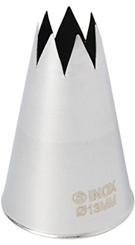 Schneider GT121 Stainless Steel Star Tube, 13 mm | Creates crisp, defined icing stars or shells; dishwasher-safe construction ensures hassle-free cleanup in busy kitchens.