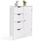 VonHaus Bathroom Floor Cabinet - White Storage Unit w/ 4 Drawers, Cupboard & Adjustable Shelf - Shaker Style Cabinet for Bathroom Organisation - Freestanding Cupboard for Kitchen, Living Room, Hallway