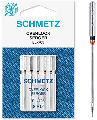 Schmetz ELX705-80 Nähmaschinen-Nadeln, Metal, Silber, 5 Count