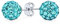 Pendientes De Bola De Discoteca De Cristal Pavé Azul Claro Para Mujeres Adolescentes, Diseño Básico Y Sencillo Redondo. Plata Esterlina .925 - Tamaño De 8MM