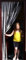 Slat type Door Curtain/Fly Blind- With pair of self adhesive hooks for uPVC doors-BLACK & WHITE - 80cm wide x 200cm drop