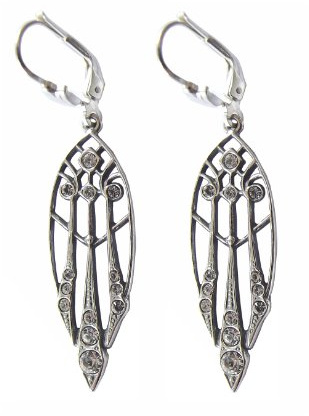 Ohrhänger Ohrringe 925 Silber Schmuckkristalle Art Deco