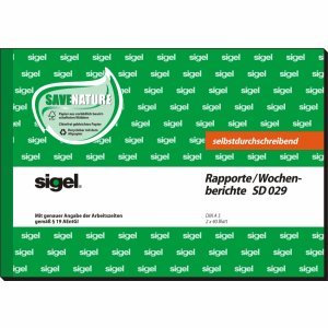 Sigel 5 x Formularbuch Wochenbericht A5 quer selbstdurchschreibend 2x40 Blatt