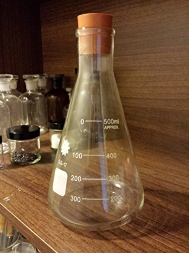 Academy Conical Flask - 500ml Measuring, Molecular & Erlenmeyer Flask for Chemistry Use