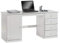 IDIMEX Bureau Manager L 145 cm en Bois Massif, lasuré Blanc, Espace de Rangement avec 4 tiroirs et 1 Porte battante, Un Large Plateau, Style Classique