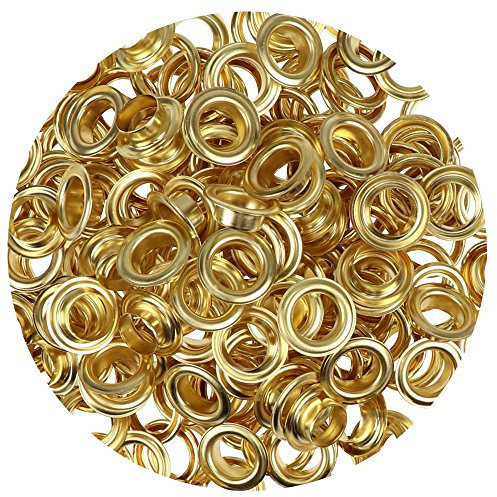 100 Metall Ösen 11 mm mit Scheiben – rostfrei,Nachfüllpack – für Planen, Stoff, Leder, Vorhänge, Taschen – Ösen Set für DIY, Outdoor, Handwerk & Bastelprojekte (gold)