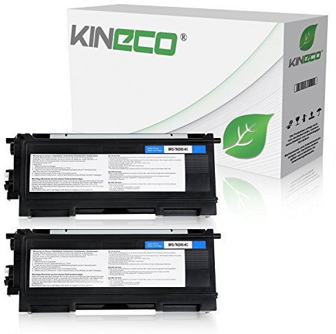 Kineco 2 Toner kompatibel für Brother TN-2000 TN2000 für Brother HL-2030, HL-2040, HL-2050, MFC-7820N, MFC-7420, DCP-7010L, Fax 2825 - Schwarz je 3.500 Seiten