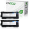 Kineco 2 Toner kompatibel für Brother TN-2000 TN2000 für Brother HL-2030, HL-2040, HL-2050, MFC-7820N, MFC-7420, DCP-7010L, Fax 2825 - Schwarz je 3.500 Seiten