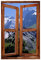 Stickers trompe l'oeil fenêtre les Alpes - L 60cm x H 90cm