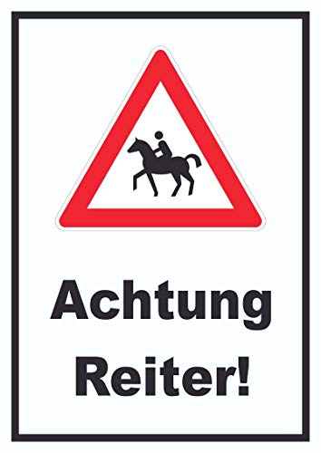 HB-Druck Achtung Reiter Schild A1 (594x841mm)