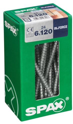SPAX Schraube M6 x 120mm x 24, Edelstahl, Torx Senkkopf, Wirox, Vollgewinde, Rechtsgewinde m6 Standard teilweise, 24 Stück