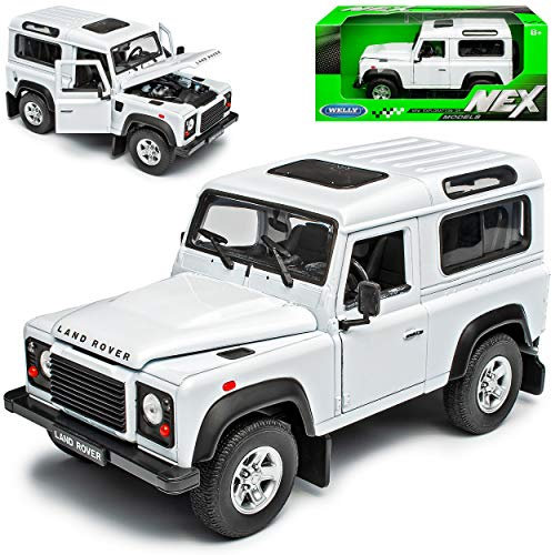 Welly Land R*o*v*e*r Defender 90 Weiss 3 Türer 1/24 Modell Auto