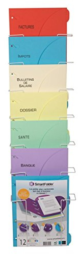 Djois, 212474 - Perforierte Smartfolder Mappe, A4, Home Pack, 6 Stück, Register, 3 Klappen, Umweltfreundlich, 100% Recycelt, Einfache Handhabung, Ideal für Büro, Zuhause, Schule, Verschiedene Farben