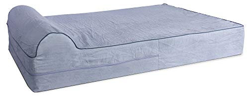 KOPEKS bezug für Hundebett, Memory-Schaum, nur Bettbezug, Grau, XL