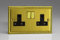 Varilight - 2 Gang 13 Amp Double Switched Socket Georgian Brass - XG5DB