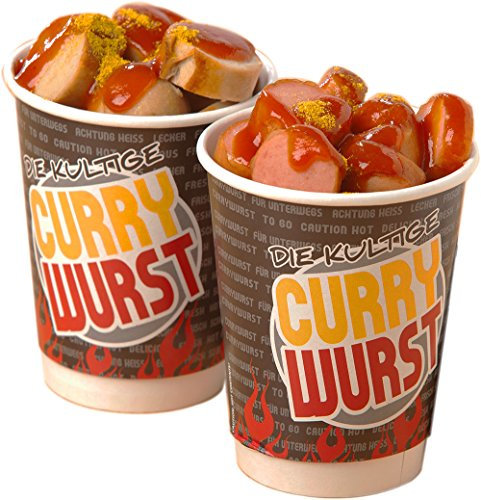 BATANIA 50 x Currywurst Cup/To Go Becher/Food Becher | Höhe 11 cm/Ø 8,5 cm