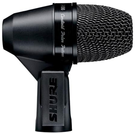 Shure Pga56 - Microfono Dinamico Per Rullante/Tom Con Pattern Polare A Cardioide, Completo Di Supporto Con Snodo Orientabile, Supporto Per Il Montaggio Su Tamburo E Cavo Xlr-Xlr