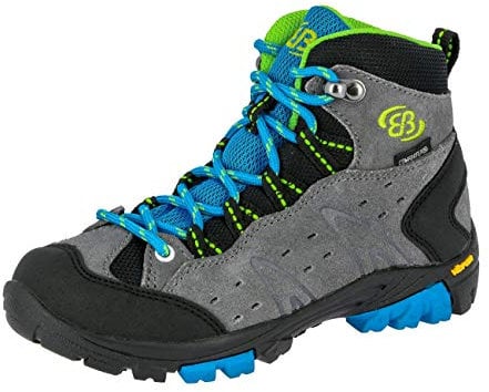 Brütting Unisex Kinder Mount Bona High Kids Trekking- & Wanderstiefel, Grau Blau Lemon, 28 EU