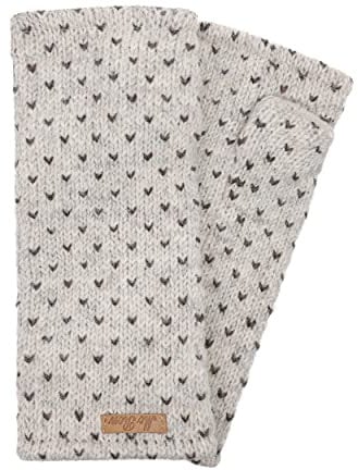 McRon Damen Gestrickte Pulswärmer Ines Naturhellgrau 9491