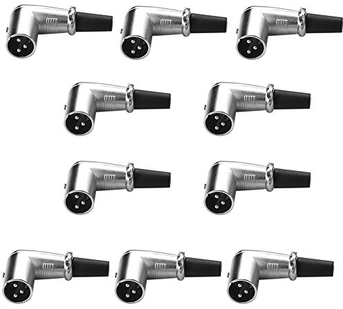SIENOC 90 Grad XLR 3 pin Mikrofon Lautsprecher Stecker rechtwinklig Adapter Verbindungs (10 Stück)