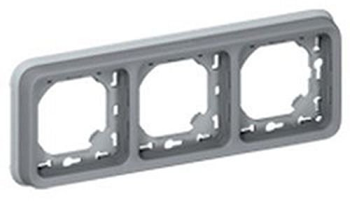 Legrand - 069687 placa 3 elem. horiz. gris plexo ii comp. Ref. 6565140456