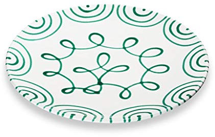 GMUNDNER KERAMIK Speiseteller, Durchmesser: 28 cm, Grüngeflammt, handgemachte Keramik aus Österreich