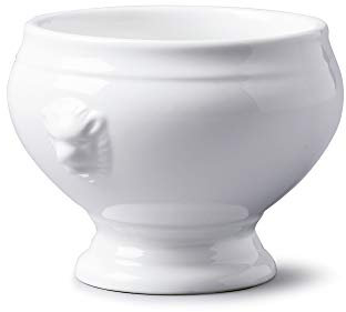 WM Bartleet & Sons 1750 T148 Traditional Porcelain Lions Head Design Individual French Onion Soup and Stew Bowl 350ml – White
