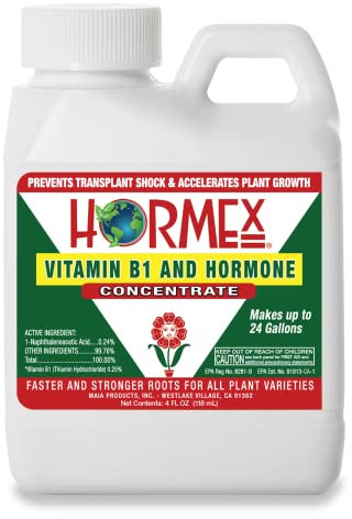 Hormex Concentrado de hormona de enraizamiento de vitamina B1, hormona de enraizamiento para hidroponía, aeroponía, plantas establecidas, esquejes y más, concentrado estimulador del crecimiento de