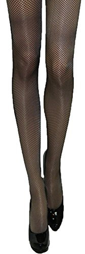 Yummy Bee - Silky Pantimedias de Rejilla Negras Blanco Mujer - Medias Pantys Red - Talla Grande (Negro, M)