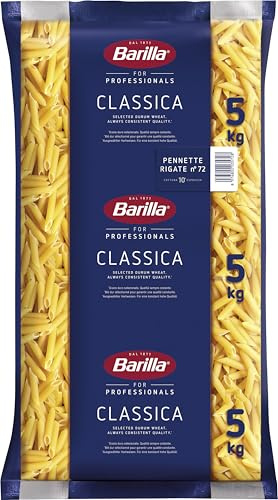 Barilla Hartweizen Pasta Pennette Rigate n. 72 - 1er Pack (1 x 5 kg) | Unsere klassische Pasta mit vollem Geschmack und bekannt für seine perfekten Kocheigenschaften