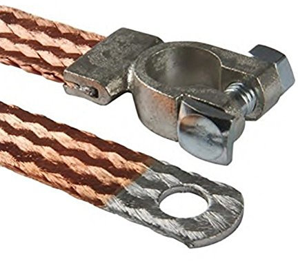 AUPROTEC Tresse de Masse pour le Batterie avec Borne polaire Longueur 300 mm 21 mm² 80A