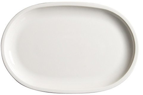 SATURNIA 5618728 Piatto Ovale Chicago in Porcellana, Bianco, Cm 28, Porcelain