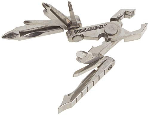 Swiss+Tech ST53100 Poliertes SS 19-in-1 Micro Pocket Multitool für Camping, Outdoor, Hardware